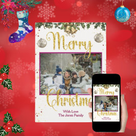 かわいい家族のクリスマスカード シーズンカード