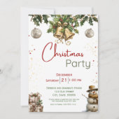 かわいい家族のクリスマスパーティの招待状 シーズンカード (正面)