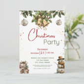 かわいい家族のクリスマスパーティの招待状 シーズンカード (スタンド正面)