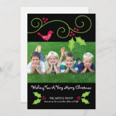 かわいい家族のクリスマスフォトカード シーズンカード (正面/裏面)