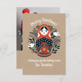 かわいい家族の写真のクリスマスカード カード