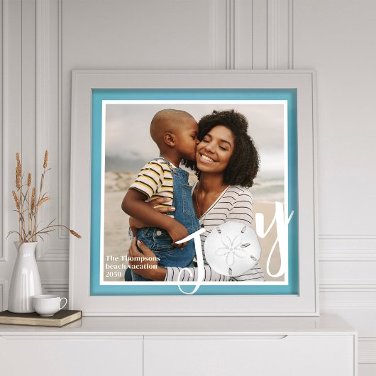 かわいい家族の写真の喜びパーソナライズされた フォトプリント