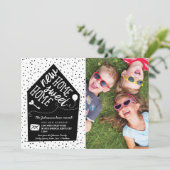 かわいい家族の写真を移動アナウンスメントカード 案内状 (スタンド正面)