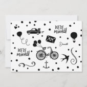 かわいい家族の写真を移動アナウンスメントカード 案内状 (裏面)