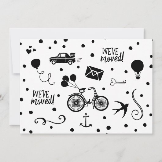 かわいい家族の写真を移動アナウンスメントカード 案内状 (裏面)