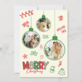 かわいい家族の写真ドードルクリスマスホリデーカード シーズンカード (正面)