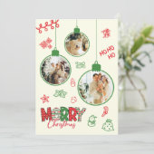 かわいい家族の写真ドードルクリスマスホリデーカード シーズンカード (スタンド正面)