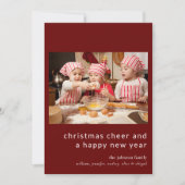 かわいい家族の写真ホリデークリスマスカード 招待状 (正面)