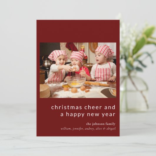 かわいい家族の写真ホリデークリスマスカード 招待状 (スタンド正面)