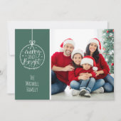 かわいい家族の写真メリークリスマス シーズンカード (正面)