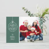かわいい家族の写真 メリークリスマス シーズンカード (スタンド正面)