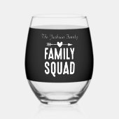 かわいい家族の分隊の名前の追加懇親会 ステムなしワイングラス (裏面)