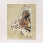 かわいい家族の友達が動物を封印 ジグソーパズル (縦)