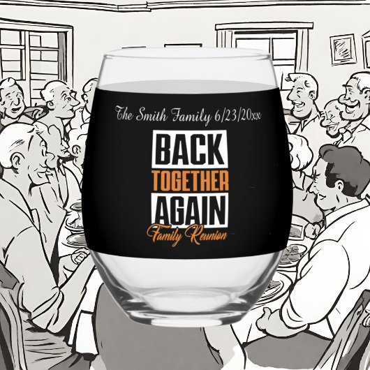 かわいい家族の名前を追加する日付懇親会 ステムなしワイングラス