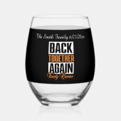 かわいい家族の名前を追加する日付懇親会 ステムなしワイングラス (正面)