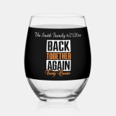 かわいい家族の名前を追加する日付懇親会 ステムなしワイングラス (裏面)