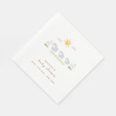 かわいい家族の羊のフローラガーデン赤ちゃんシャワー スタンダードランチョンナプキン (角)