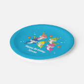 かわいい家族の鮫の漫画 ペーパープレート (アングル)