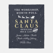 かわいい家族クリスマスサンタの素敵なリスト フリースブランケット (正面)