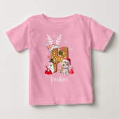 かわいい家族クリスマスジンジャーブレッドアルファベットH女の子 ベビーTシャツ (正面)
