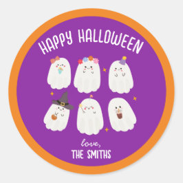 かわいい家族ハロウィンステッカー ラウンドシール