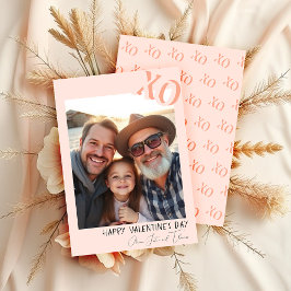 かわいい家族バレンタインピンクXO シーズンカード