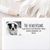 かわいい家族ペットの写真差出人住所ラベル ラベル (インサイチュ)