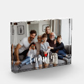 かわいい家族ラブホワイトスクリプトカスタム水平 フォトブロック (左)