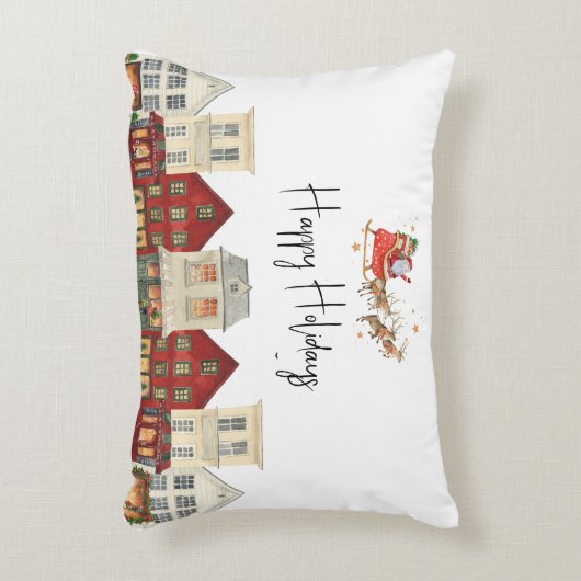 かわいい家族伝統的のサンタ・クリスマス アクセントクッション (正面(垂直))