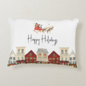 かわいい家族伝統的のサンタ・クリスマス アクセントクッション (裏面)