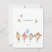 かわいい家族(男の子+女の子)漫画イラストレーション シーズンカード (裏面)