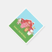かわいい家畜の子供の誕生日パーティー用品 スタンダードカクテルナプキン (角)