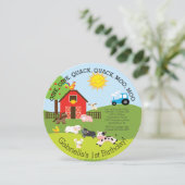 かわいい家畜の誕生日のパーティの招待状 招待状 (スタンド正面)