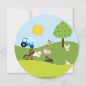 かわいい家畜の誕生日のパーティの招待状 招待状 (裏面)