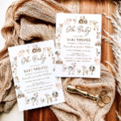 かわいい家畜の赤男女兼用ちゃんシャワー 招待状