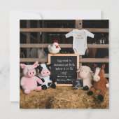 かわいい家畜デジタル妊娠の発表 招待状 (正面)