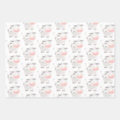 かわいい家畜納屋周囲の庭及び牛誕生日 ラッピングペーパーシート (正面3)