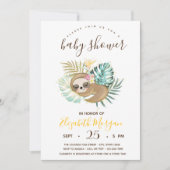 かわいい寝ているスロー,ストライプのベビーシャワー 招待状 (正面)