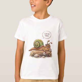 かわいい寝てるカタツムリ Tシャツ