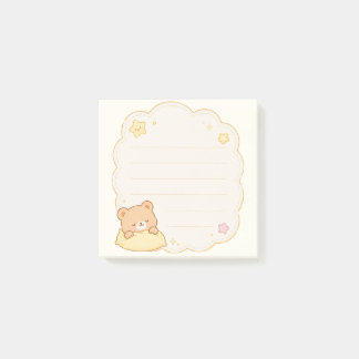 かわいい寝てるクマの雲のメモパッド ポストイット
