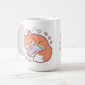 かわいい寝てるゲーミングフォックスマグ コーヒーマグカップ (正面左)