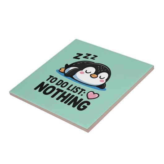 かわいい寝てるペンギン、やることリスト何もしない タイル (側面)