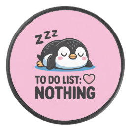 かわいい寝てるペンギン、やることリスト何も無し アイスホッケーパック