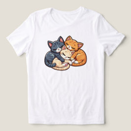 かわいい寝てる猫の山 可愛い子猫のイラスト トライブレンドＴシャツ