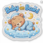かわいい寝るクマのベビー・オン・ボード シール (正面)