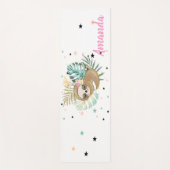 かわいい寝るナマケモノ、星、プリンセス ヨガマット (正面)