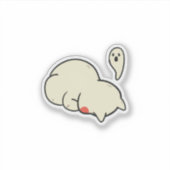 かわいい寝るブロブ幽霊ステッカー シール (正面)