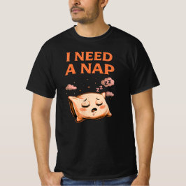 かわいい寝るユーモア枕イラスト Tシャツ