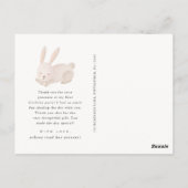 かわいい寝ウサギのファーストバースデー感謝メッセージ ポストカード (裏面)