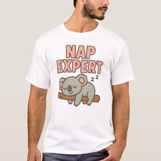 かわいい寝コアラ「ナップエキスパート」 Tシャツ